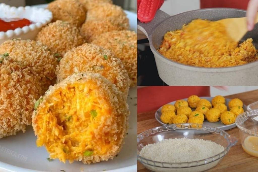 Bolinha de frango com batata super cremosa e sem massa Bolinha de frango com batata super cremosa e sem massa