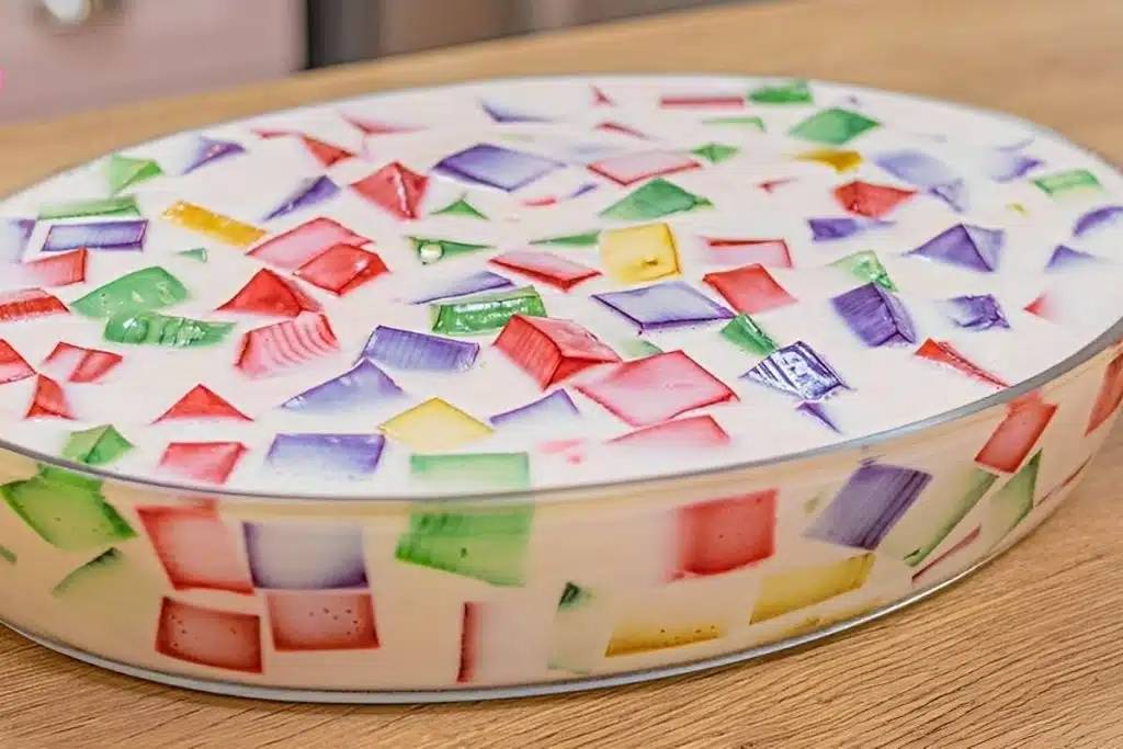 Gelatina colorida cremosa é uma receita muito bonita, gostosa e fácil de fazer Gelatina colorida cremosa é uma receita muito bonita, gostosa e fácil de fazer