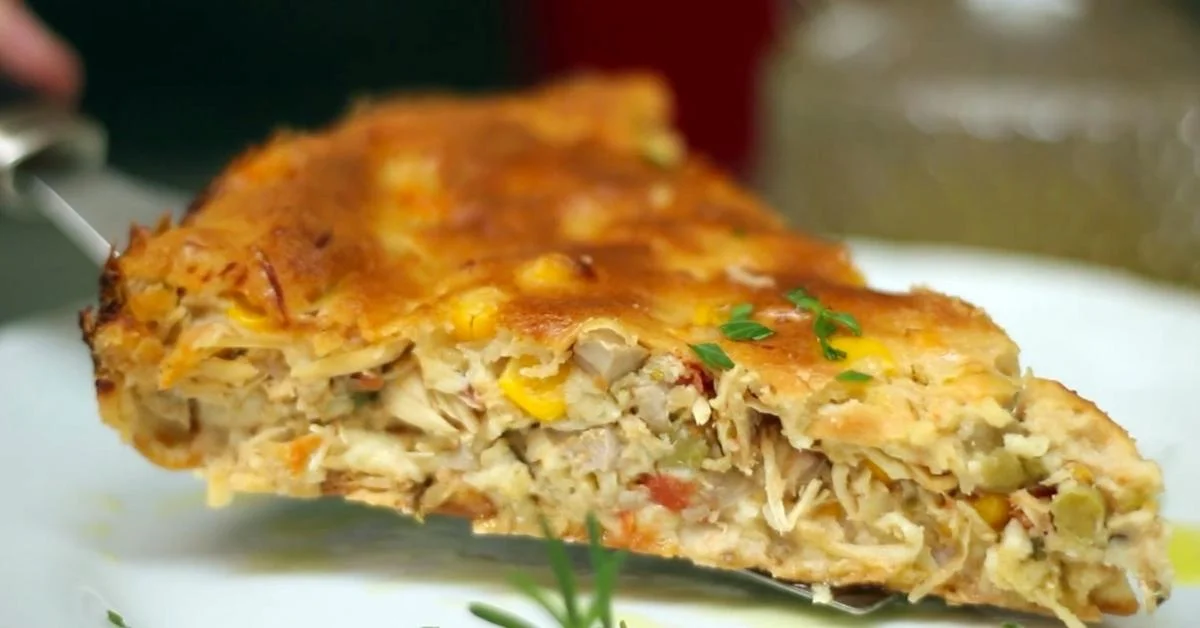 Torta de frango de liquidificador, low carb - cetogênica Torta de frango de liquidificador, low carb - cetogênica